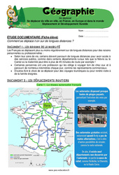 Se déplacer de ville en ville en France, en Europe et dans le monde - Cm2 - Exercices - Miss Boussole - PDF à imprimer