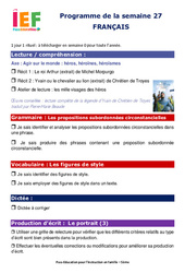 IEF Instruction En Famille, École à la maison pour le Semaine 27 – école à la maison IEF : 5ème