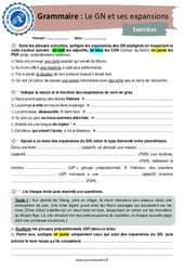 Le GN et ses expansions - 3ème - Grammaire - Je me prépare au Brevet - PDF à imprimer