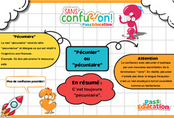 Pécunier ou pécuniaire - Cycle 3 - Collège - Sans confusion - PDF à imprimer