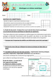 Développer un civisme numérique - CM1 - Evaluation – EMC - PDF à imprimer