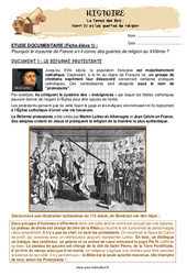 Henri IV et les guerres de religion - CM1 – Exercices - PDF à imprimer