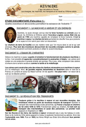 Les énergies, les machines, les transports et le travail au XIXème siècle (L’âge industriel en France) CM2 - Exercices - PDF à imprimer