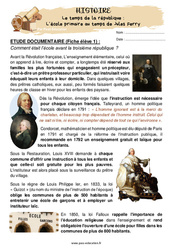 L’école primaire au temps de Jules Ferry (Le temps de la république) CM2 - Exercices - PDF à imprimer