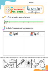 Le son [gn] gn - GS - CP - Phonologie - Lecture - Le carrousel des sons - PDF à imprimer