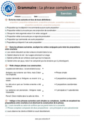 La phrase complexe (1) - 3ème - Grammaire - Je me prépare au Brevet - PDF à imprimer