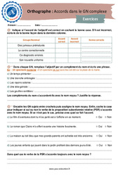 Accords dans le GN complexe - 3ème - Orthographe - Je me prépare au Brevet - PDF à imprimer