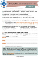 Les accords du participe passé - 3ème - Orthographe - Je me prépare au Brevet - PDF à imprimer