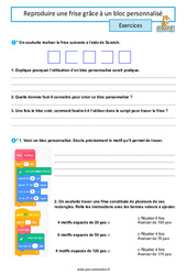 Reproduire une frise grâce à un bloc personnalisé - 4ème - Scratch - Exercices - PDF à imprimer