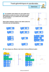 Exercice Tracés géométriques et coordonnées - 4ème - Scratch - Exercices - PDF à imprimer