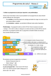 Programmes de calcul - 4ème - Scratch - Séquence complète - PDF à imprimer