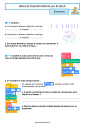 Exercice Blocs et transformations - 3ème - Scratch - Exercices - PDF à imprimer