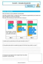 Scratch – Annales brevet (2) - 3ème - Scratch - PDF à imprimer