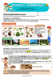 Évolution et détermination de la biodiversité – Cm1 – Exercices – Edith Eprouvette - PDF à imprimer