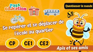 Se repérer et se déplacer de l’école au quartier - CP - CE1 - CE2 - Vidéo pédagogique - Apis & ses amis - Cycle 2