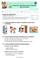 Connaître les règles élémentaires de l’intimité: droit à la sécurité - CP - Evaluation – EMC - PDF à imprimer