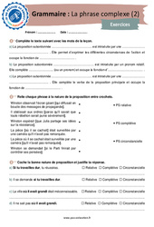 La phrase complexe (2) - 3ème - Grammaire - Je me prépare au Brevet - PDF à imprimer