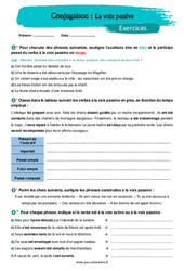 Exercice La voix passive – 5ème – Exercices avec les corrigés - PDF à imprimer