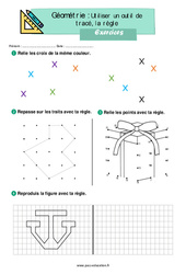 Utiliser un outil de tracé, la règle – CE1 –  Exercices - PDF à imprimer