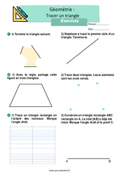 Tracer un triangle – Exercices de géométrie pour le ce1 - PDF à imprimer