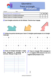 Tracer un triangle – Évaluation de géométrie pour le ce1 - PDF à imprimer