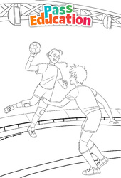 Handball - GS - CP - CE1 - Coloriage - PDF à imprimer