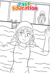 Natation - GS - CP - CE1 - Coloriage - PDF à imprimer