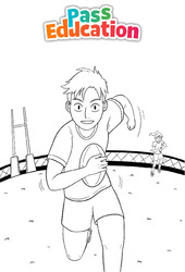 Rugby - GS - CP - CE1 - Coloriage - PDF à imprimer