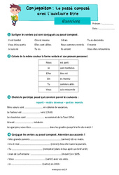 Exercice Le passé composé avec l’auxiliaire être – Exercices de conjugaison pour le ce2 - PDF à imprimer