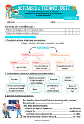 Description du fonctionnement et de la constitution d’objets techniques – Cm2 – Evaluation – Edith Eprouvette - PDF à imprimer