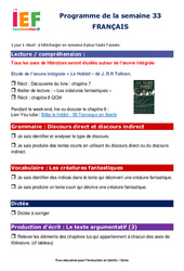 IEF Instruction En Famille, École à la maison pour le Semaine 33 – école à la maison IEF : 5ème