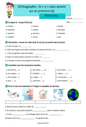 Le « e » sans accent qui se prononce [ε] – Exercices pour le ce2 - PDF à imprimer