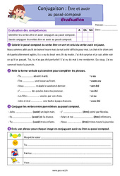 Être et avoir au passé composé – Évaluation pour le ce2 - PDF à imprimer