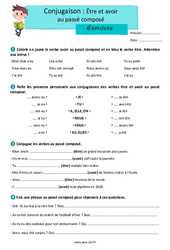 Être et avoir au passé composé – Exercices pour le ce2 - PDF à imprimer