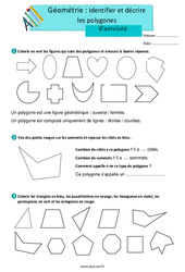 Identifier et décrire les polygones – Exercices pour le ce2 - PDF à imprimer