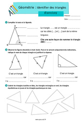 Identifier des triangles – Exercices pour le ce2 - PDF à imprimer