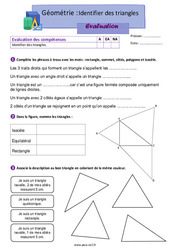 Identifier des triangles – Évaluation pour le ce2 - PDF à imprimer