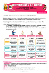 Comparer les modes de vies : vivre en France, vivre ailleurs – CE2 – Leçon – Apis & ses amis - PDF à imprimer