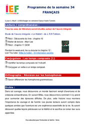 IEF Instruction En Famille, École à la maison pour le Semaine 34 – école à la maison IEF : 5ème