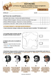 La deuxième guerre mondiale CM2 - Evaluation - Cycle 3 - PDF à imprimer