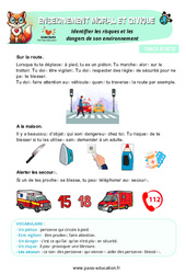Identifier les risques et les dangers de son environnement – CP – Leçon – EMC - Cycle 2 - PDF à imprimer