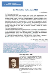 Exercice Les Misérables, Victor Hugo, 1862 - 4ème - Littérature - PDF à imprimer