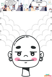 Les cheveux - Courbes - GS - Apprendre à découper - Cycle 1 - PDF à imprimer