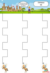 Le Chevalier - Créneaux - GS - Apprendre à découper - Cycle 1 - PDF à imprimer