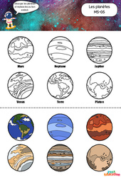 Exercice Les planètes - MS - GS - Apprendre à découper - PDF à imprimer
