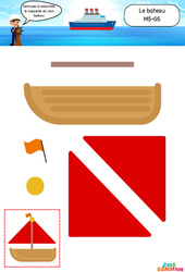 Exercice Le bateau - MS - GS - Apprendre à découper - PDF à imprimer