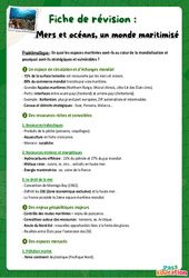 Mers et océans, un monde maritimisé – 4ème – Fiches de révision - PDF à imprimer