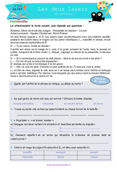 Les deux lasers - 6ème - 5ème - Littérature - T'as la réf ? - PDF à imprimer