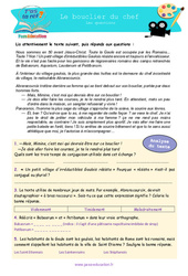 Le bouclier du chef - 6ème - 5ème - Littérature - T'as la réf ? - PDF à imprimer