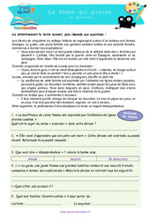 La femme qui pleure - 6ème - 5ème - Littérature - T'as la réf ? - PDF à imprimer